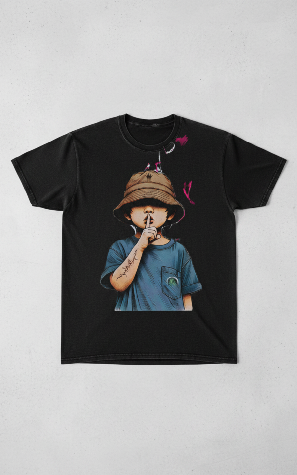 Silent Child Graphic Black T Shirt